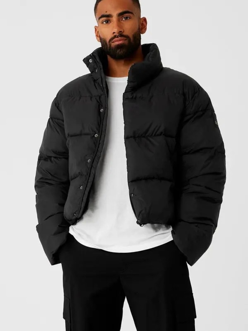 ALO Yoga Platinum Men's Black Short Puffer Jacket XXL